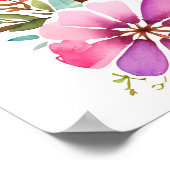 Aquarell im Garten mit Hübschen Blume Poster (Ecke)