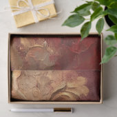 Aquarell Imitate Gold Barockschmuck Tiefrot Seidenpapier (Geschenk)