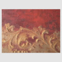 Aquarell Imitate Gold Barockschmuck Tiefrot