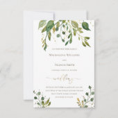 Aquarell Imitate Golddetails Hochzeit Einladung (Vorderseite)