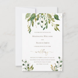 Aquarell Imitate Golddetails Hochzeit Einladung