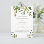 Aquarell Imitate Golddetails Hochzeit Einladung (Stehend Vorderseite)