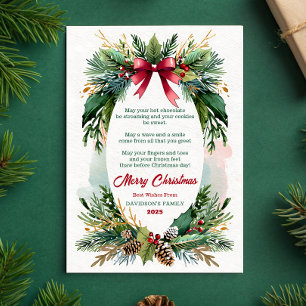Aquarell Immergrün Weihnachtsgrußkarte Einladung