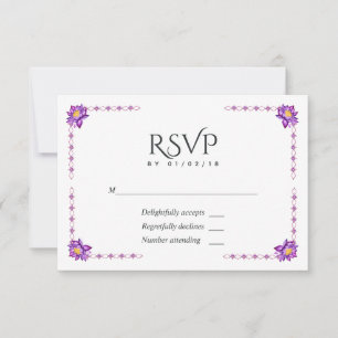 Aquarell Indische Lotusblume RSVP Karte