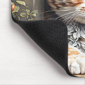 Aquarell Ingwerkatze Mousepad (Ecke)