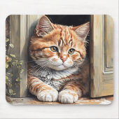 Aquarell Ingwerkatze Mousepad (Vorne)
