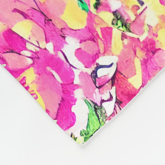 Aquarell Inspiriert Rosa Blauer Blauer Fleecedecke (Ecke)