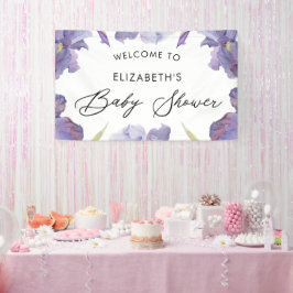 Aquarell Iris Bläserner Frühlingsgarten Willkommen Banner