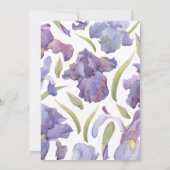 Aquarell Iris Bloral Spring Garden Baby Dusche Einladung (Rückseite)