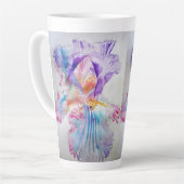 Aquarell Iris Blume Malerei Kunst verleiht Kaffee Milchtasse (Linke Ecke)