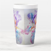 Aquarell Iris Blume Malerei Kunst verleiht Kaffee Milchtasse (Vorderseite)