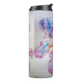 Aquarell Iris Blume Malerei Kunst verleiht Lila Re Thermosbecher (Nach links gedreht)