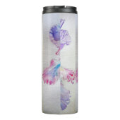 Aquarell Iris Blume Malerei Kunst verleiht Lila Re Thermosbecher (Rückseite)