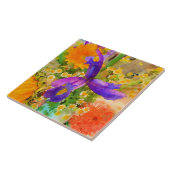 Aquarell Iris Bouquet Keramik Tile Fliese (Seite)