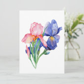 Aquarell Iris Danke Karte. (Stehend Vorderseite)
