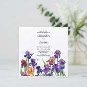 Aquarell-Iris-Hochzeit Einladung (Stehend Vorderseite)