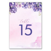 Aquarell Iris Lilac-Blume Tischnummer (Rückseite)