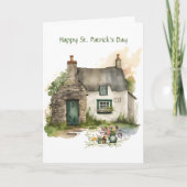 Aquarell Irish Hütte Happy St. Patrick's Day Karte (Vorderseite)