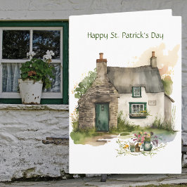 Aquarell Irish Hütte Happy St. Patrick's Day Karte