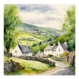 Aquarell Irland Haus Fotodruck