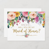 Aquarell ist eine Trauzeugin Einladung (Vorne/Hinten)