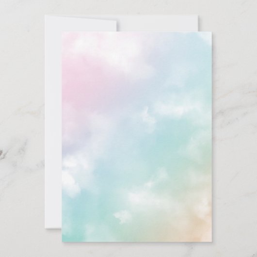 Aquarell ist Junge Blue Boho Kinderzimmer Baby Sho Einladung (Rückseite)