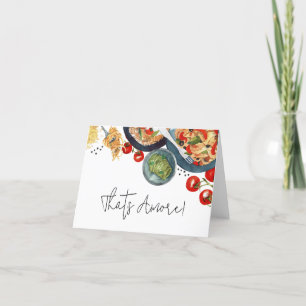 Aquarell Italienisches Essen, das ist amore!  Dankeskarte
