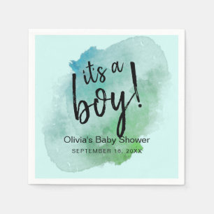 Aquarell It's A Boy Baby Shower Papier Serviette