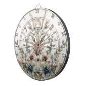 Aquarell Ivory Blue Flowers Dartboard Dartscheibe (Vorderseite rechts)