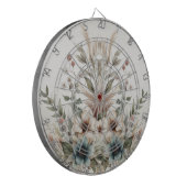 Aquarell Ivory Blue Flowers Dartboard Dartscheibe (Vorderseite Links)