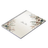 Aquarell Ivory Blue Flowers Notebook Notizblock (Linke Seite)