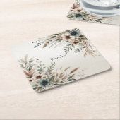 Aquarell Ivory Blue Flowers Paper Untersetzer (angewinkelt)