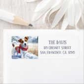 Aquarell Jack Russell mit rotem Schal - (Insitu)