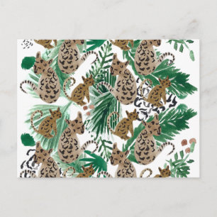 Aquarell-Jaguar-Illustration Tierdruck Postkarte