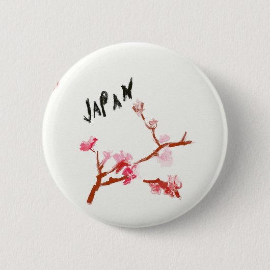 Aquarell-Japan-Kirschblüte Button (Vorderseite)