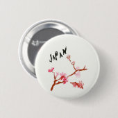 Aquarell-Japan-Kirschblüte Button (Vorne & Hinten)