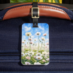 Aquarell Japanische Anemone Wiese Gepäckanhänger
