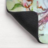 Aquarell-japanische Orchideen-weißes rosa Blumen Mousepad (Ecke)