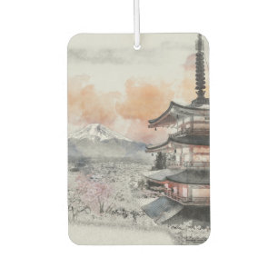 Aquarell Japanische Pagode & Fuji Autolufterfrischer