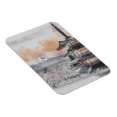 Aquarell Japanische Pagode & Mt. Fuji  Magnet (Rechte Seite)