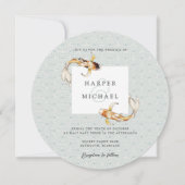 Aquarell Japanischer Koi Fisch Hochzeit Einladung (Vorderseite)