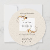 Aquarell Japanischer Koi Fisch Hochzeit Einladung (Vorderseite)