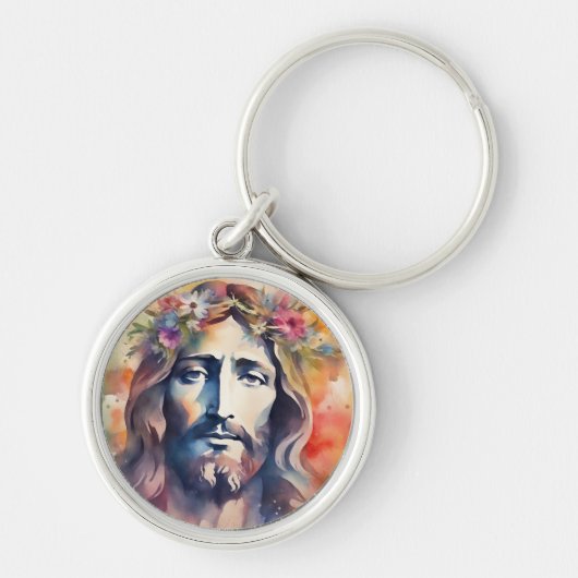 Aquarell Jesus Schlüsselanhänger (Vorne)