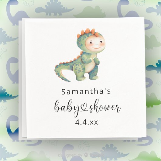 Aquarell-Junge-Dinosaurier-Baby-Party Serviette