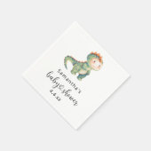 Aquarell-Junge-Dinosaurier-Baby-Party Serviette (Ecke)
