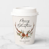 Aquarell Junggebliebene frohe Weihnachten Pappbecher (Rückseite)
