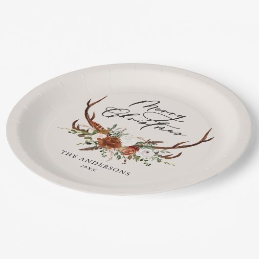 Aquarell Junggebliebene frohe Weihnachten Pappteller (Schrägansicht)