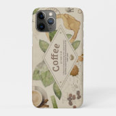 Aquarell-Kaffee-Collage Case-Mate iPhone Hülle (Rückseite)