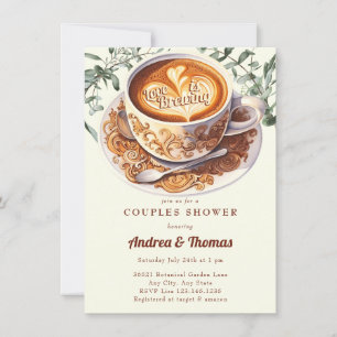 Aquarell Kaffee   Paar-Shower-Einladung Einladung