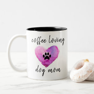 Aquarell Kaffeeliebende Hunde Mama Zweifarbige Tasse